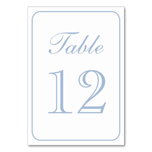 エレガントシンプル薄い青の表の番号 テーブルナンバー (正面)