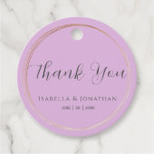 エレガントシンプル薄紫パープル結婚さんありがとう フェイバータグ (正面)