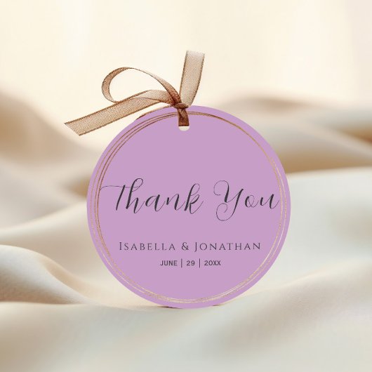 エレガントシンプル薄紫パープル結婚さんありがとう フェイバータグ
