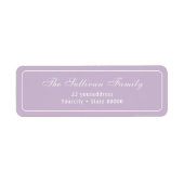 エレガントシンプル薄紫差出人住所ラベル ラベル (正面)