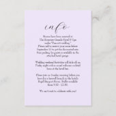 エレガントシンプル薄紫結婚情報 エンクロージャーカード (正面)