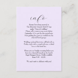 エレガントシンプル薄紫結婚情報 エンクロージャーカード