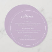 エレガントシンプル薄紫 メニュー (正面/裏面)