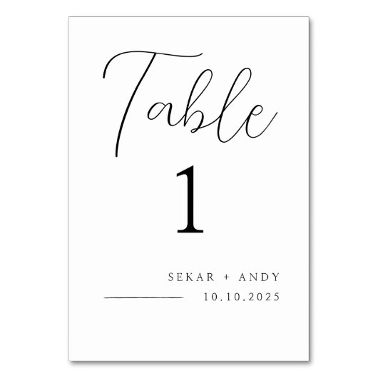 エレガントシンプル表カード テーブルナンバー (正面)