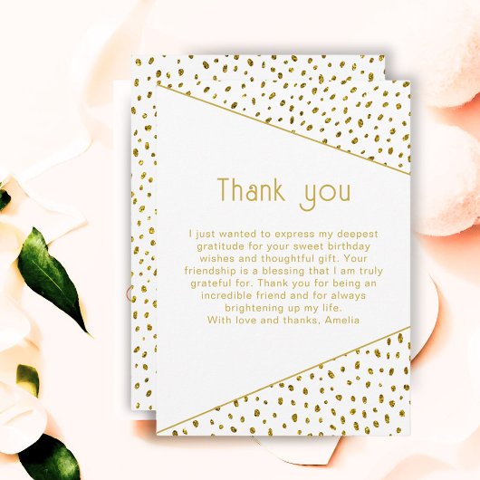 エレガントシンプル誕生日シック金ゴールド サンキューカード