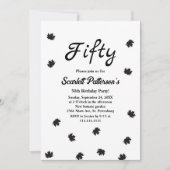 エレガントシンプル誕生日白黒秋50 招待状 (正面)