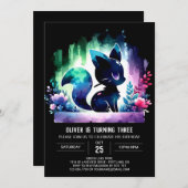 エレガントシンプル誕生日 招待状 (正面/裏面)