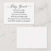 エレガントシンプル赤ちゃんシャワーNo Gift詩 エンクロージャーカード (正面/裏面)