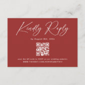 エレガントシンプル赤クリスマスウェディングRSVPカード エンクロージャーカード (正面)