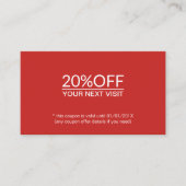 エレガントシンプル赤白美しいサロンクーポン 割引カード (正面)