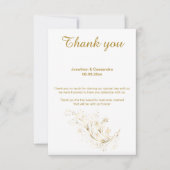 エレガントシンプル赤金ゴールド戻すありがとう 招待状 (正面)