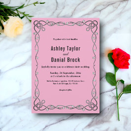 エレガントシンプル赤面ピッモダンクフローラ結婚ズ 招待状