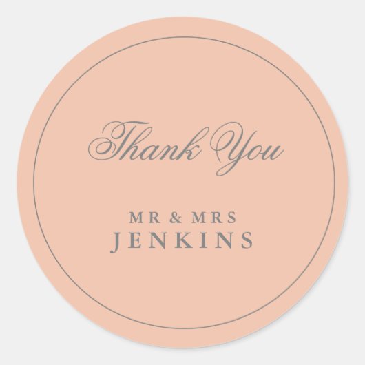 エレガントシンプル赤面ピ結婚ンク ラウンドシール (正面)