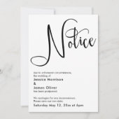 エレガントシンプル通知の結婚カード 招待状 (正面)