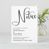 エレガントシンプル通知の結婚カード 招待状 (スタンド正面)