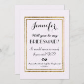 エレガントシンプル金ゴールドの概要と白 招待状 (正面/裏面)