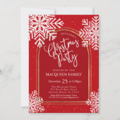 エレガントシンプル金ゴールドアーチクリスマスパーティー 招待状 (正面)