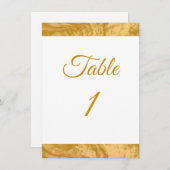 エレガントシンプル金ゴールドカスタム結婚式テーブル番号 (正面/裏面)