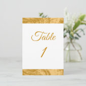 エレガントシンプル金ゴールドカスタム結婚式テーブル番号 (スタンド正面)