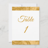 エレガントシンプル金ゴールドカスタム結婚式テーブル番号 (正面)