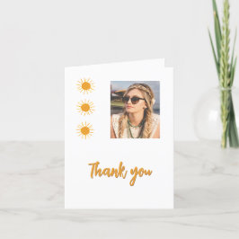 エレガントシンプル金ゴールドサンフォト誕生日 サンキューカード