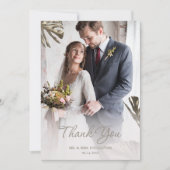 エレガントシンプル金ゴールドシャンパ結婚ニュの写真 サンキューカード (正面)