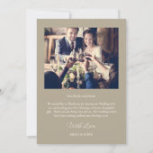 エレガントシンプル金ゴールドシャンパ結婚ニュの写真 サンキューカード (裏面)