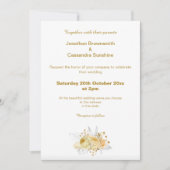 エレガントシンプル金ゴールドシンプル結婚フローラ 招待状 (正面)