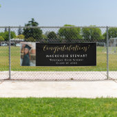 エレガントシンプル金ゴールドスクリプト写真の卒業 横断幕 (インサイチュ)