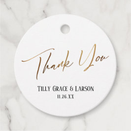 エレガントシンプル金ゴールドタイポグラフィありがとう フェイバータグ