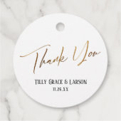 エレガントシンプル金ゴールドタイポグラフィありがとう フェイバータグ (裏面)