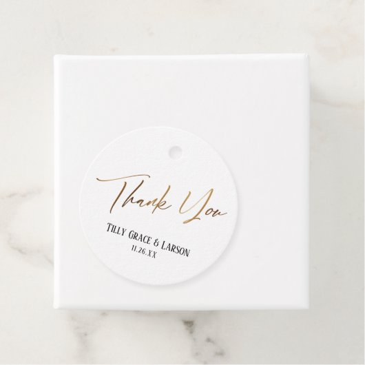 エレガントシンプル金ゴールドタイポグラフィありがとう フェイバータグ (インサイチュ)