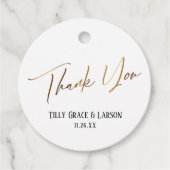 エレガントシンプル金ゴールドタイポグラフィありがとう フェイバータグ (正面)