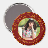 エレガントシンプル金ゴールドタイポグラフィ大学院写真ギフト マグネット (正面/裏面)