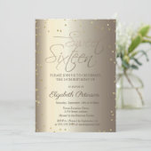 エレガントシンプル金ゴールドダイアモンズスウィート16招待状 招待状 (スタンド正面)