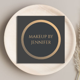 エレガントシンプル金ゴールドフェイク輪メイクアップ スクエア名刺