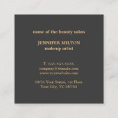 エレガントシンプル金ゴールドフェイク輪メイクアップ スクエア名刺 (裏面)