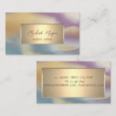 エレガントシンプル金ゴールドフレーム,金ゴールドグラデーション 名刺 (正面/裏面)