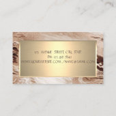 エレガントシンプル金ゴールドフレーム、金ゴールドブラウン 名刺 (裏面)