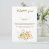 エレガントシンプル金ゴールドフローラ金ゴールドリバースサンキュー 招待状 (スタンド正面)