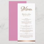 エレガントシンプル金ゴールドプリント結婚のメニュー メニュー (正面/裏面)
