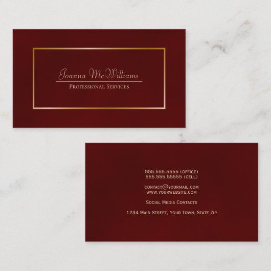 エレガントシンプル金ゴールドプロフェッショナル 名刺 (正面/裏面)