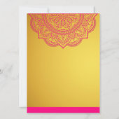 エレガントシンプル金ゴールドペイズリーインディアン 招待状 (裏面)