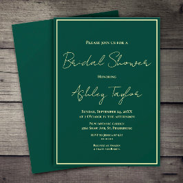 エレガントシンプル金ゴールドモダンブライダルシャワー 招待状