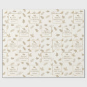 エレガントシンプル金ゴールド冬離れの ラッピングペーパー (フラット)