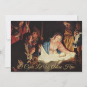 エレガントシンプル金ゴールド出生宗教クリスマス シーズンカード (正面)