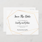 エレガントシンプル金ゴールド幾何公差記号/日付の保存 ポストカード (正面/裏面)