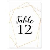 エレガントシンプル金ゴールド幾何結婚フレーム テーブルナンバー (正面)