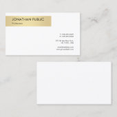 エレガントシンプル金ゴールド白テンプレートモダントレンディー 名刺 (正面/裏面)