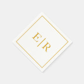 エレガントシンプル金ゴールド結婚ズ スタンダードカクテルナプキン (角)